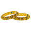 22K Gold Emerald Ruby Antique Temple Bangle Pair size 2.6 (39.7g)