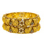 22K Gold Ruby Pearl Antique Temple Bangle Pair size 2.6 (37.2g)