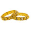 22K Gold Ruby Pearl Antique Temple Bangle Pair size 2.6 (37.2g)
