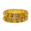 22K Gold Antique Temple Bangle Pair size 2.4 w/ Ruby & Pearls (33.7g)