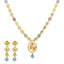 22K Yellow Gold Fancy Necklace Set w/ CZ & Enamel (23gm)