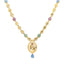 22K Yellow Gold Fancy Necklace Set w/ CZ & Enamel (23gm)