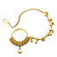 22K Yellow Gold Nose Ring w/ Kundan, Emerald, & Ruby (14.3gm)