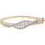 18K Yellow Gold, 1.12 CT Diamond Bangle, Size 2.6 (11.9 grams)