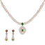 18K Yellow Gold, Emerald, & 0.34 CT Diamond Necklace Set (16.1 grams)
