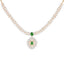 18K Yellow Gold, Emerald, & 0.34 CT Diamond Necklace Set (16.1 grams)