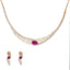 18K Yellow Gold 1.80CT Diamond & Amethyst Necklace Set (19.45 grams)