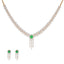 18K Gold, 2.62ct Diamond Necklace Set with Emeralds (17.45 grams)