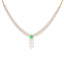 18K Gold, 2.62ct Diamond Necklace Set with Emeralds (17.45 grams)