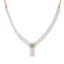 18K Rose Gold, 1.59ct Diamond & Emerald Necklace (14.76 grams)