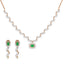18K Rose Gold, 1.24ct Diamond Necklace Set with Emeralds (15.62 grams)