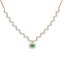 18K Rose Gold, 1.24ct Diamond Necklace Set with Emeralds (15.62 grams)
