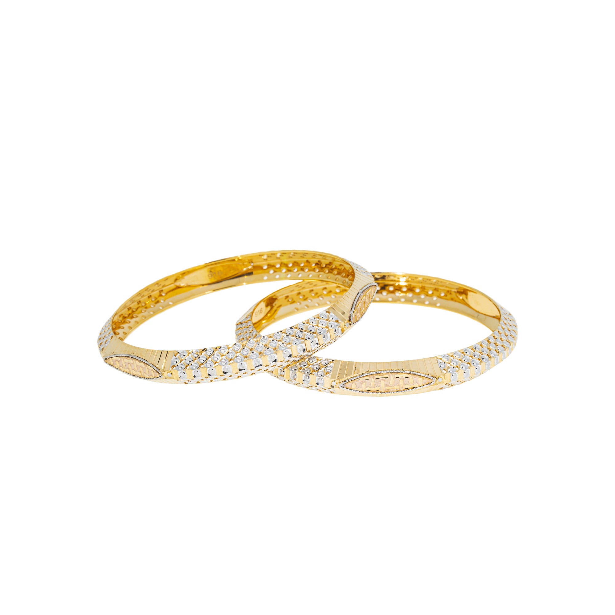 22K Multi-Tone Gold Bangle Set of 2 (54.7gm) – Virani Jewelers