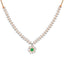 18K Rose Gold, 1.82ct Diamond & Emerald Necklace (16 grams)