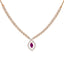 18K Rose Gold, 0.9ct Diamond & Ruby Necklace (12.26 grams)
