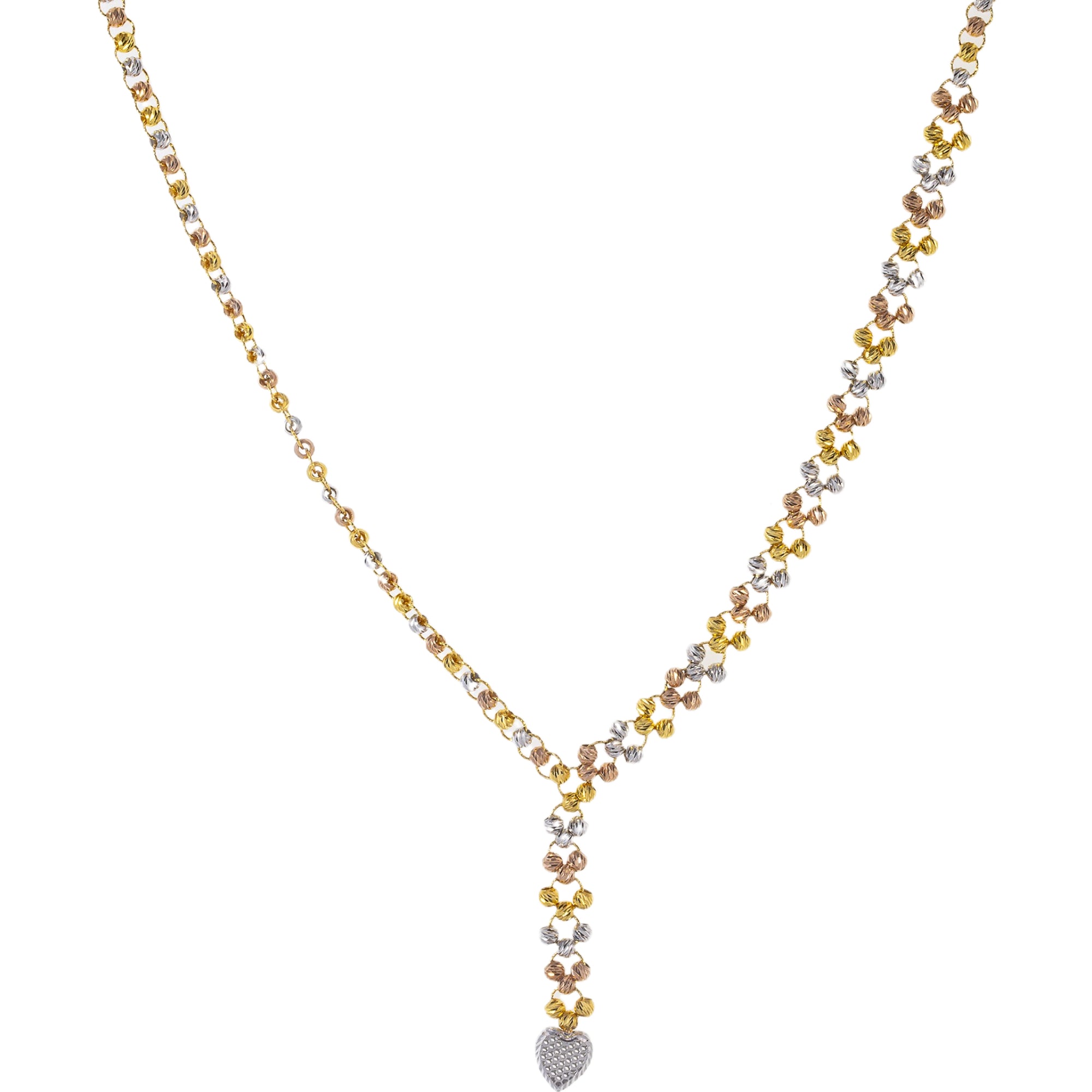 22K Multi-Tone Gold Beaded Chain Necklace (17gm) – Virani Jewelers