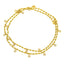 22K Yellow Gold CZ Dangle Beaded Anklet Pair for Her