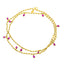 22K Yellow Gold & CZ Beaded Anklet Pair (12.4 grams)