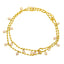22K Yellow Gold & CZ Beaded Anklet Pair (13.8 grams)