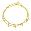 22K Yellow Gold & CZ Beaded Anklet Pair (11.3 grams)