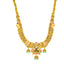 22K Antique Gold, CZ, Emerald, & Ruby Lakshmi Necklace & Jhumki Set (64.2gm)