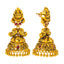 22K Antique Gold, CZ, Emerald, & Ruby Lakshmi Necklace & Jhumki Set (64.2gm)