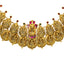 22K Gold Lakshmi Kasu Bridal Necklace w/ Emerald, Ruby (51.1g)