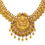 22K Gold Bridal Lakshmi Necklace w/ Emerald, Ruby (45.3g)