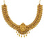 22K Gold Lakshmi Kasu Bridal Necklace w/Emeralds (37.1g)