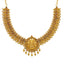 22K Antique Gold Bridal Lakshmi Necklace w/ Ruby, Emerald (28g)