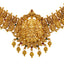 22K Antique Gold Bridal Lakshmi Necklace w/ Ruby, Emerald (28g)