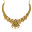 22K Antique Gold Bridal Lakshmi Necklace w/ Ruby, Emerald (28g)