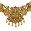 22K Antique Gold Bridal Lakshmi Necklace w/ Emerald, Ruby (21.4 grams)