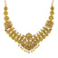 22K Antique Gold Bridal Lakshmi Necklace w/ Ruby, Emerald (31.6g)