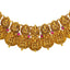 22K Antique Gold Bridal Lakshmi Kasu Necklace w/ Ruby, Emerald (15.6g)