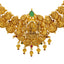 22K Gold Lakshmi Kasu Bridal Necklace w/Emeralds (37.1g)