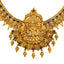 22K Antique Gold Bridal Lakshmi Necklace w/ Emerald, Ruby (47.2g)