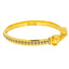 22K Yellow Gold and Enamel Elephant Head Men's Kada, Size 2.11 (30.5g)