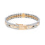 18K Gold Two Tone Men's Openable Kada, Size 2.6 (22.4g)