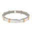 18K White and Rose Gold Men's Openable Kada with CZ, size 2.6 (20.8g)