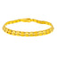 22K Gold Bamboo Bar Link Men's Bracelet, 4mm (16 g)