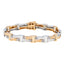 18K Multi Tone Gold Rectangle Link Men's Bracelet, 5mm (26.3g)