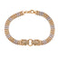 18K Multi Tone Gold Jaguar Double Franco Link Bracelet, 10mm (14.6g)