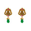 22K Gold Ruby CZ Temple Drop Earrings (4.6 grams)