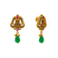 22K Gold Ruby CZ Temple Drop Earrings (4.6 grams)
