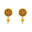 22K Yellow Gold Antique Ruby CZ Temple Necklace Set (31.8 grams)