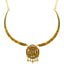 22K Yellow Gold Antique Ruby CZ Temple Necklace Set (31.8 grams)