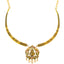 22K Yellow Gold Antique Ruby CZ Temple Necklace Set (29.2 grams)