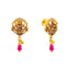 22K Yellow Gold CZ Temple Drop Dangle Earrings (3.2 grams)