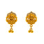 22K Yellow Gold Antique CZ Temple Earrings (3.9 grams)